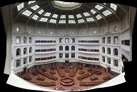 La Trobe Reading Room, State Library of Victoria. Panorama created from 19 separate photos with AutoStitch Panorama.